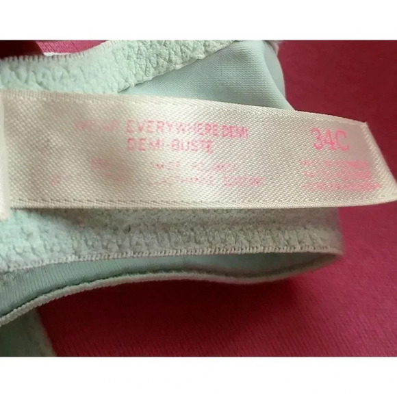 Pink Victoria's Secret wear everywhere demi underlined green Bra 34C - Picture 7 of 8